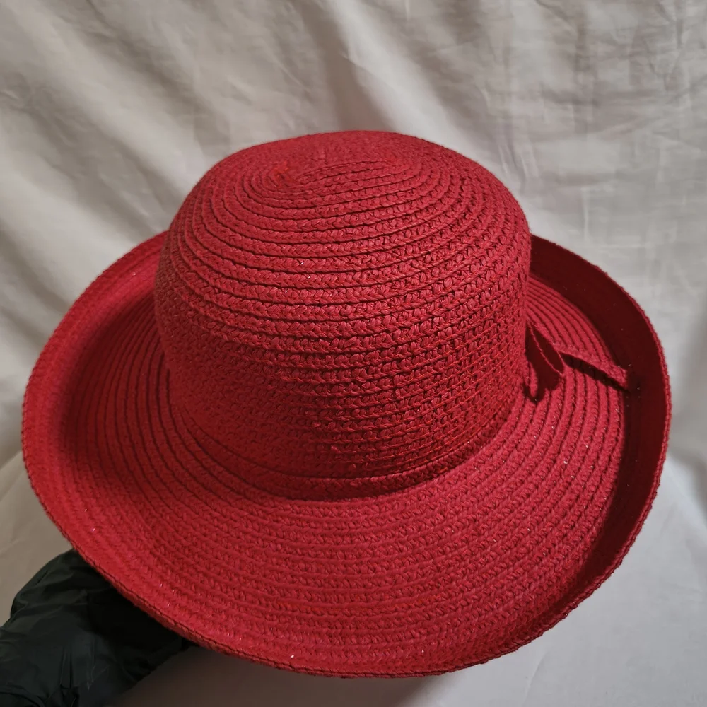Betmar Vibrant Red Women's Wide Brim Hat - Picture 7 of 8